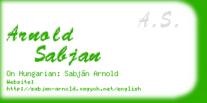 arnold sabjan business card