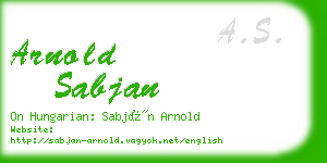 arnold sabjan business card